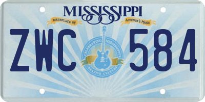 MS license plate ZWC584