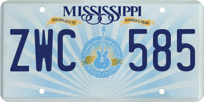 MS license plate ZWC585