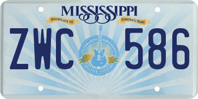 MS license plate ZWC586