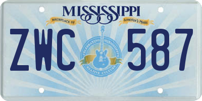 MS license plate ZWC587