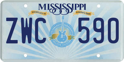 MS license plate ZWC590