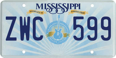 MS license plate ZWC599