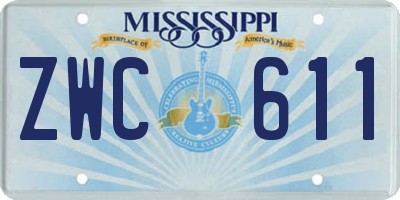 MS license plate ZWC611