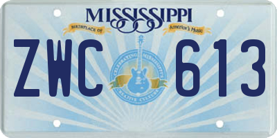 MS license plate ZWC613