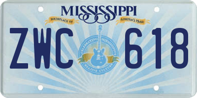 MS license plate ZWC618