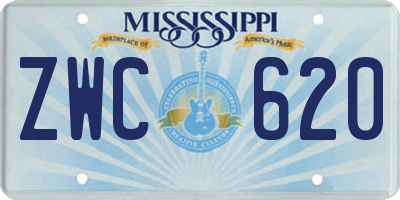 MS license plate ZWC620