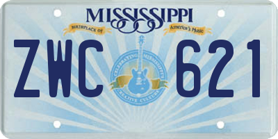 MS license plate ZWC621