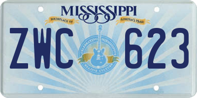 MS license plate ZWC623