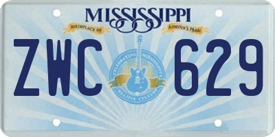 MS license plate ZWC629