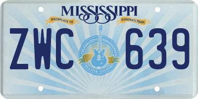 MS license plate ZWC639