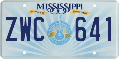 MS license plate ZWC641