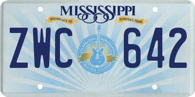 MS license plate ZWC642