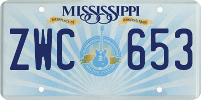 MS license plate ZWC653