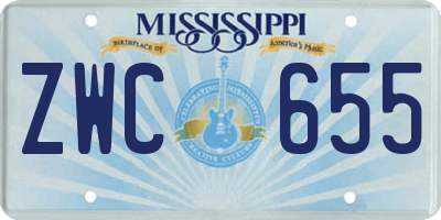MS license plate ZWC655