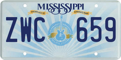 MS license plate ZWC659