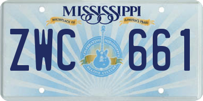 MS license plate ZWC661
