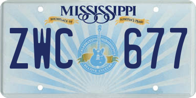 MS license plate ZWC677