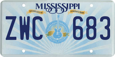MS license plate ZWC683