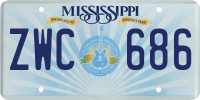 MS license plate ZWC686