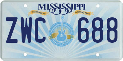 MS license plate ZWC688
