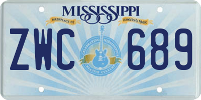 MS license plate ZWC689