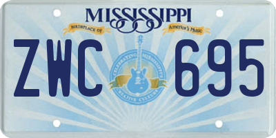 MS license plate ZWC695