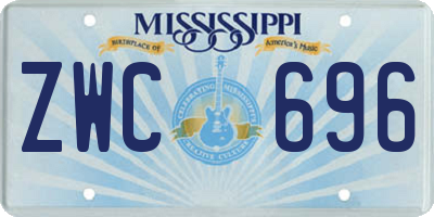 MS license plate ZWC696