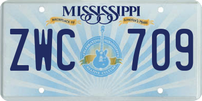 MS license plate ZWC709