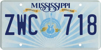 MS license plate ZWC718