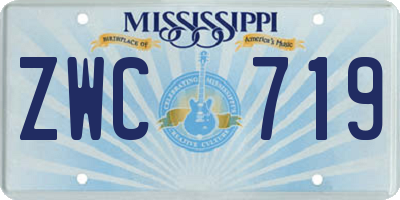 MS license plate ZWC719