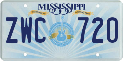 MS license plate ZWC720