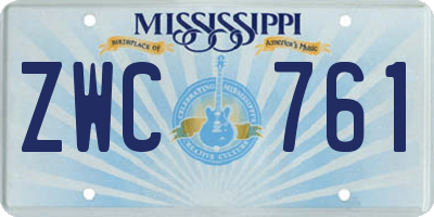 MS license plate ZWC761