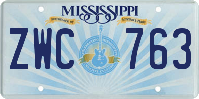 MS license plate ZWC763