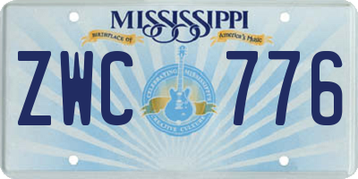 MS license plate ZWC776