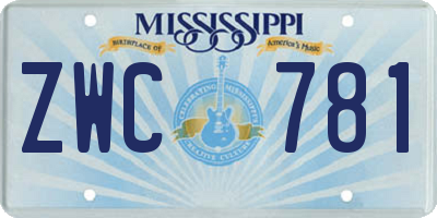 MS license plate ZWC781