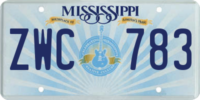 MS license plate ZWC783