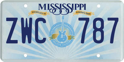 MS license plate ZWC787