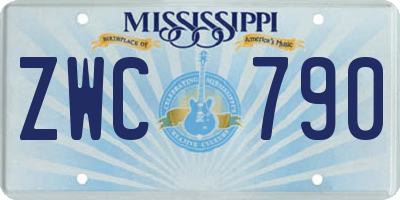 MS license plate ZWC790