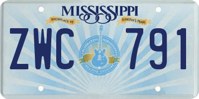 MS license plate ZWC791