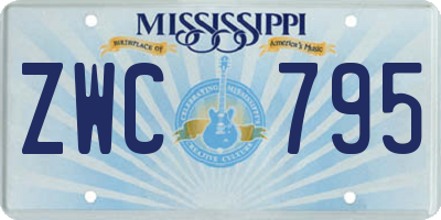 MS license plate ZWC795