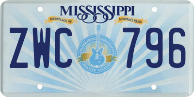 MS license plate ZWC796