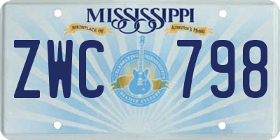 MS license plate ZWC798