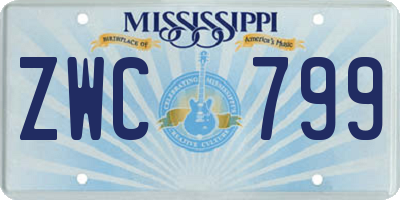 MS license plate ZWC799