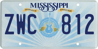 MS license plate ZWC812