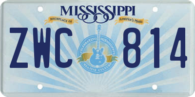 MS license plate ZWC814