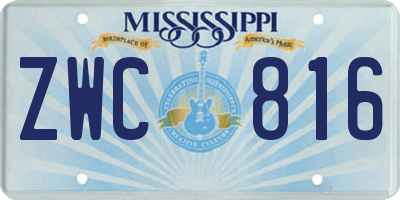 MS license plate ZWC816