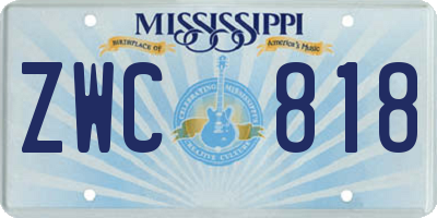 MS license plate ZWC818