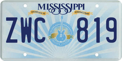 MS license plate ZWC819