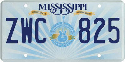 MS license plate ZWC825