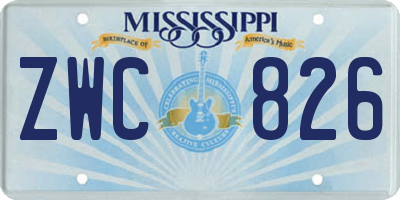 MS license plate ZWC826